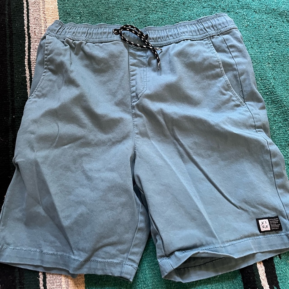Lira Blue Flat Front Men Shorts